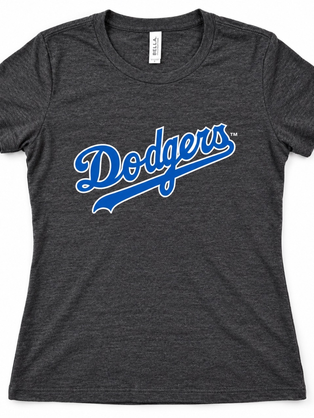 BELLA+CANVAS Los Angeles Dodgers Script Dark Gray Heather T-Shirt Women's Small